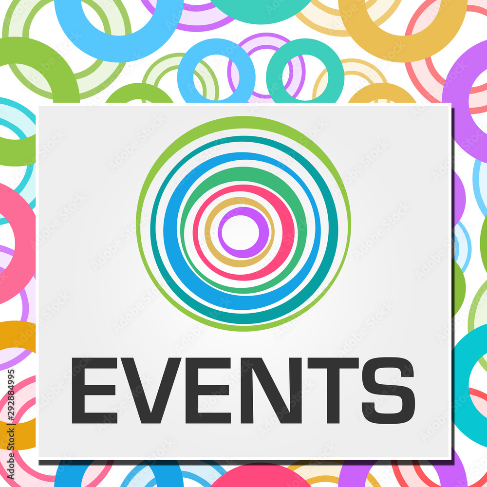Events Colorful Rings Circular Background Square Events Colorful Rings Circular Background Square