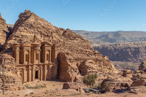 Ad Deir - Monastery in the ancient city of Petra. Petra is the main attraction of Jordan. Petra is included in the UNESCO heritage list.