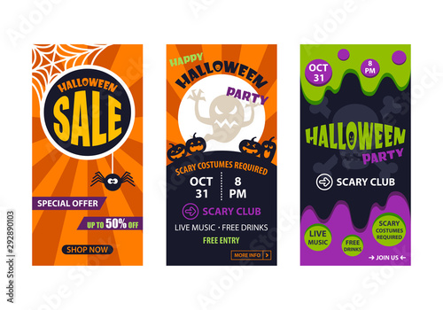 Halloween Party invitation greeting card promotion banner or flyer