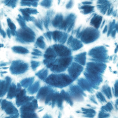 Acrylglasbilder Blau-weiße Muster Shibori Aquarell Muster in Indigo  © Olga