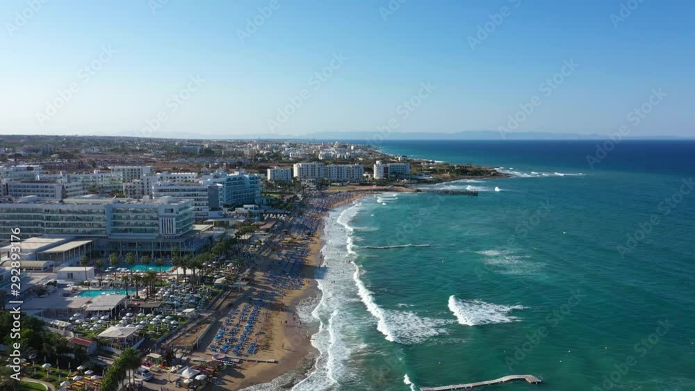 Aerial view of the Protaras beach, Cyprus Aerial view of the Protaras beach, Cyprus