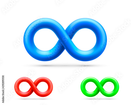 Symbol of infinity art info, color set collection.