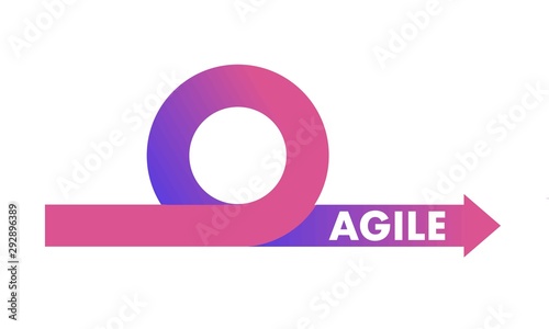 Agile development methodology icon vector illustration. Agile Life Cycle Icon Vector. People running to success. Flexible developing process logo. T-shirt print design.