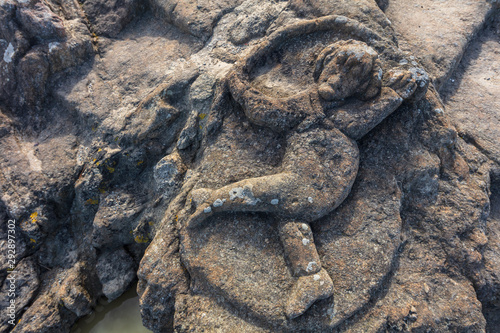 Rotheneuf  Brittany France. Sculptures in rocks  by the Priest Foure