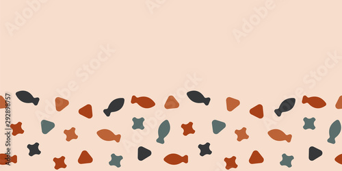 Vector cat food kibble made into repeat border. Great for animal products, invitations, wrap, ribbon.