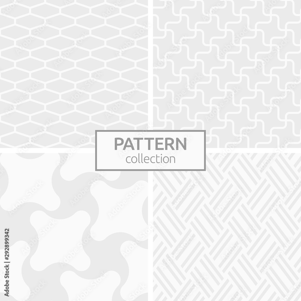 Obraz premium Set of four abstract geometric seamless patterns.