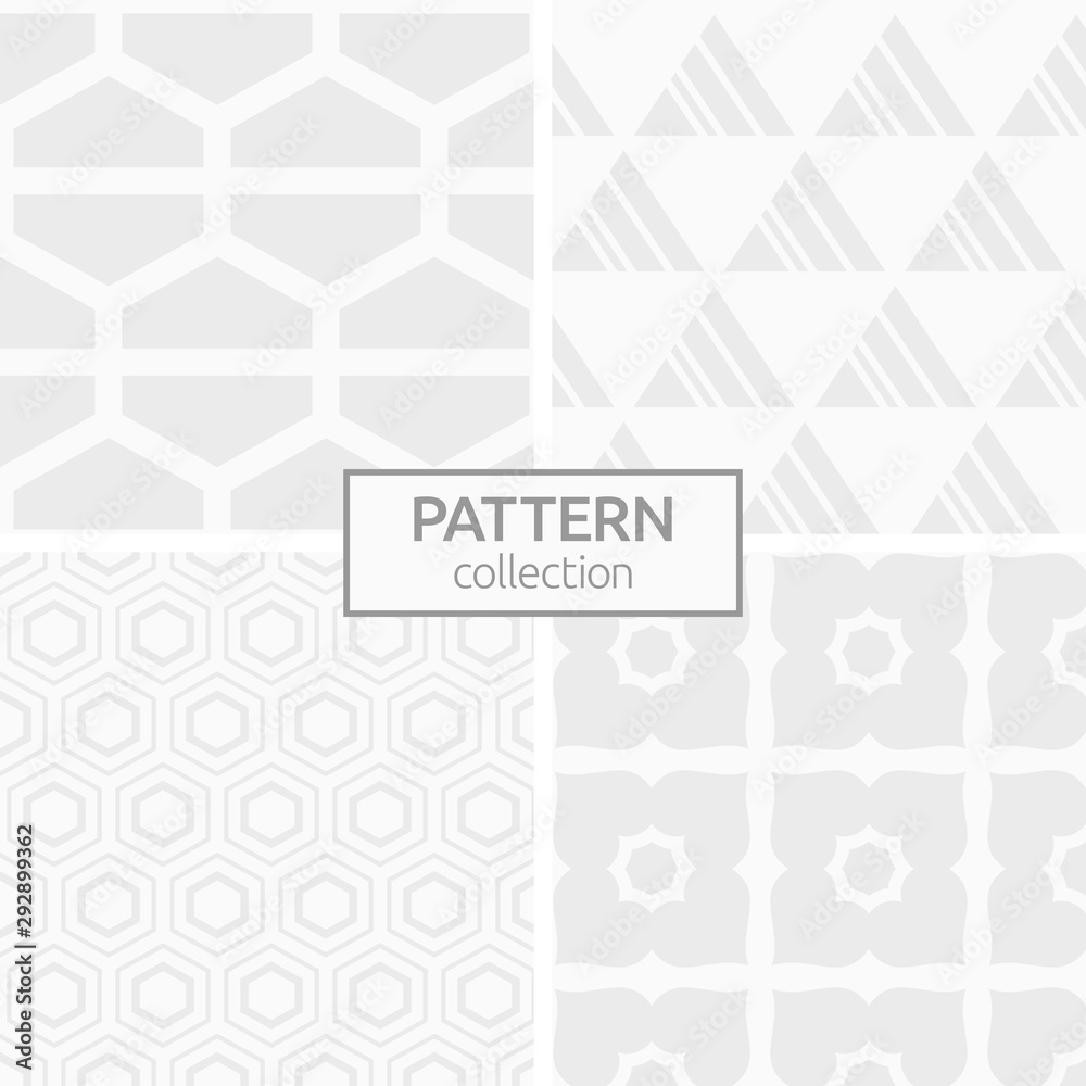 Set of four abstract geometric seamless patterns. Set of four abstract geometric seamless patterns.
