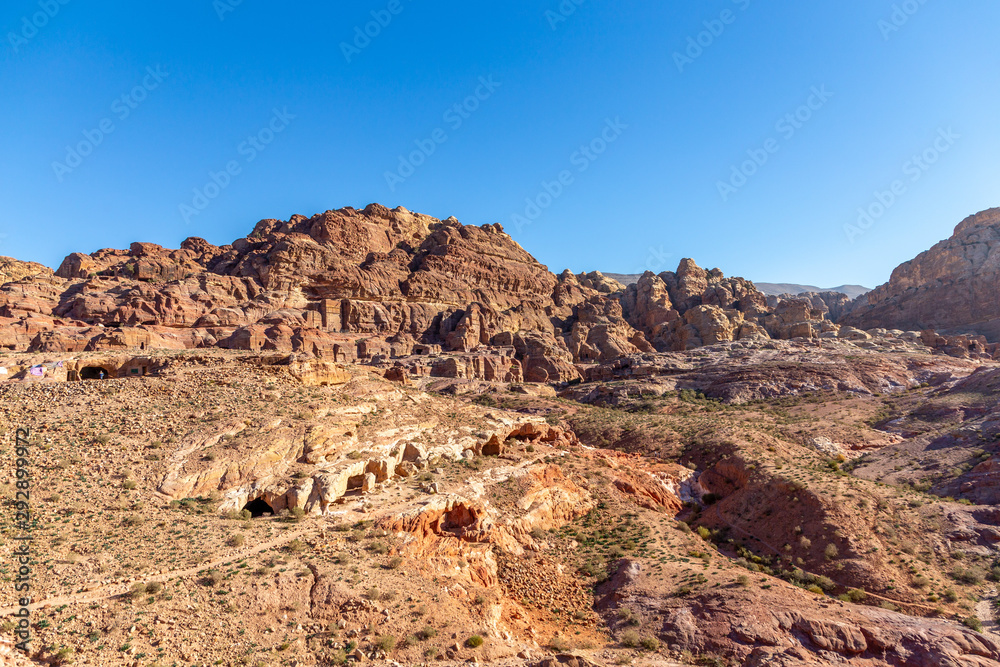 Fototapeta premium Al Habis fortress (Little Petra). Petra, Jordan. Petra is the main attraction of Jordan. Petra is included in the UNESCO heritage list.
