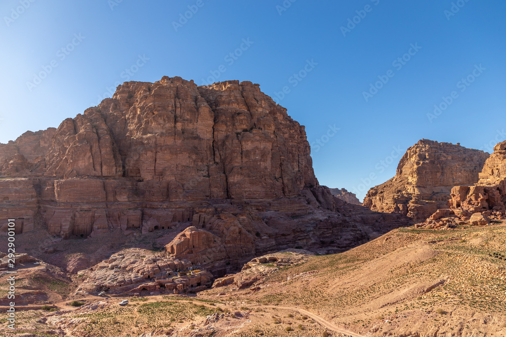 Fototapeta premium Al Habis fortress (Little Petra). Petra, Jordan. Petra is the main attraction of Jordan. Petra is included in the UNESCO heritage list.
