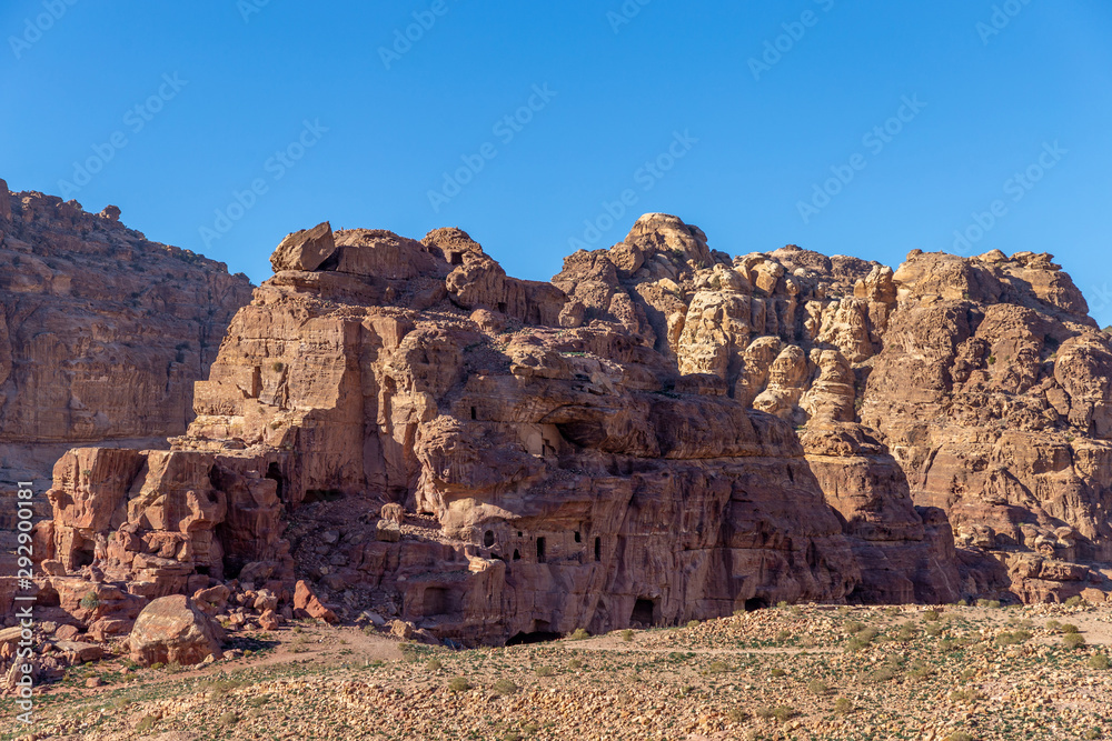 Fototapeta premium Al Habis fortress (Little Petra). Petra, Jordan. Petra is the main attraction of Jordan. Petra is included in the UNESCO heritage list.