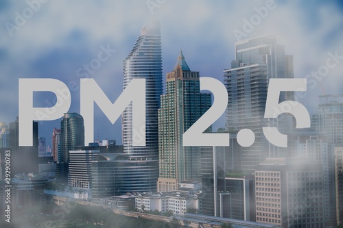 PM 2.5 pollution in the city  PM2.5 Background concept