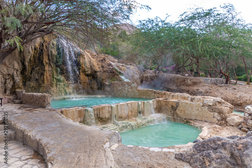 Hammamat Mai'n hot springs, Jordan. Hot springs are located in the mountains near the Dead sea