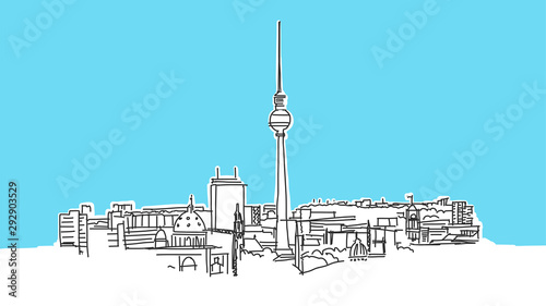 Berlin Lineart Vector Sketch