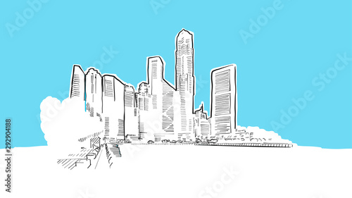 Singapore Lineart Vector Sketch