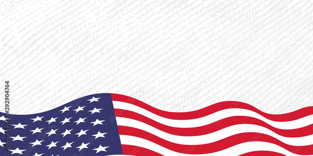 Fototapeta premium Vector USA flag on white background. Vector template for banner or other production on the veterans day on November.