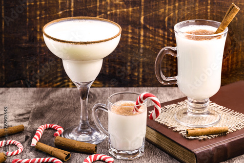 Christmas eggnog, drink consumed in cold countries during winter. Christmas drink consumed worldwide. photo