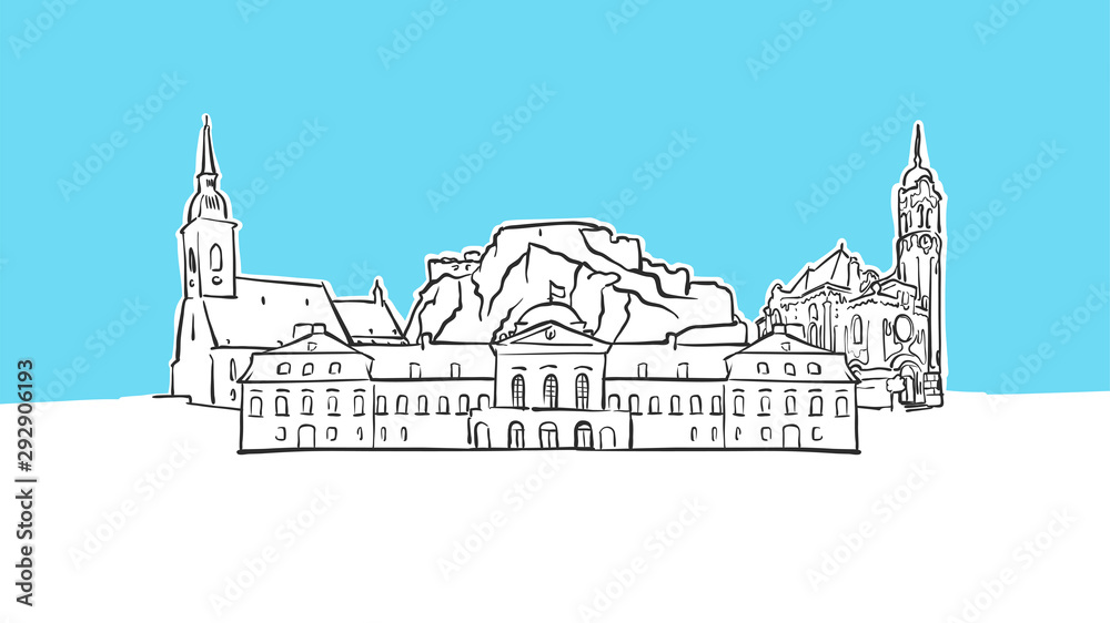 San Marino Lineart Vector Sketch