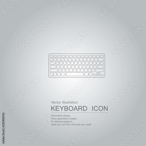 Vector drawn keyboard. Isolated on grey background