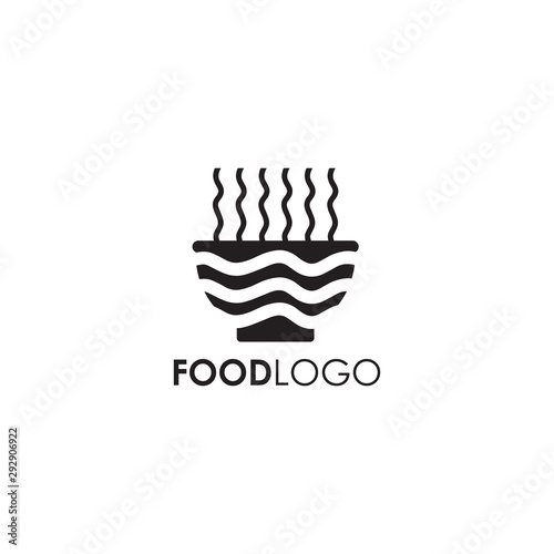 Food logo with using bowl icon vector template