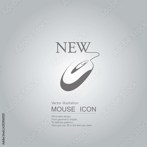 Mouse creative design. Isolated on grey background