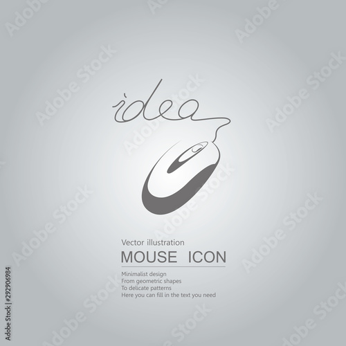 Mouse creative design. Isolated on grey background