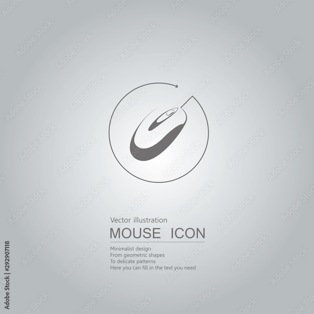 Mouse creative design. Isolated on grey background Mouse creative design. Isolated on grey background