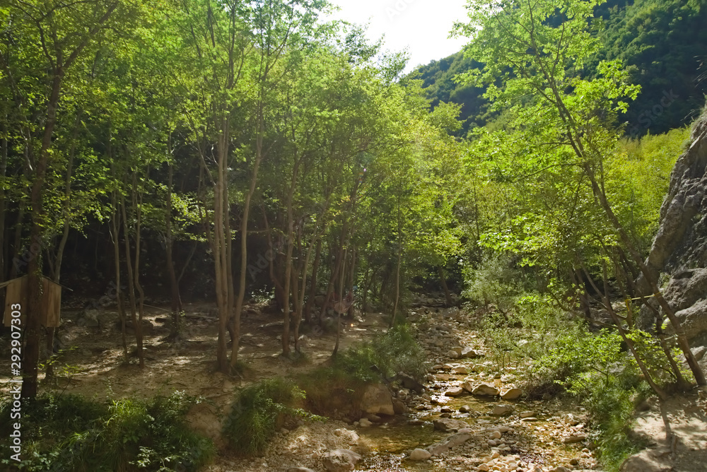 Fototapeta premium Vista dal sentiero 208 dal villaggio di Baciardi all'eremo di Morimondo
