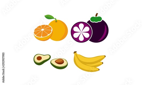Fototapeta Naklejka Na Ścianę i Meble -  fresh fruits logo vector