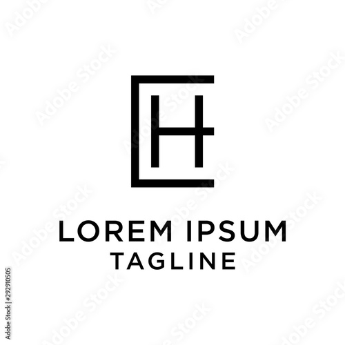 initial letter logo EH, HE logo template