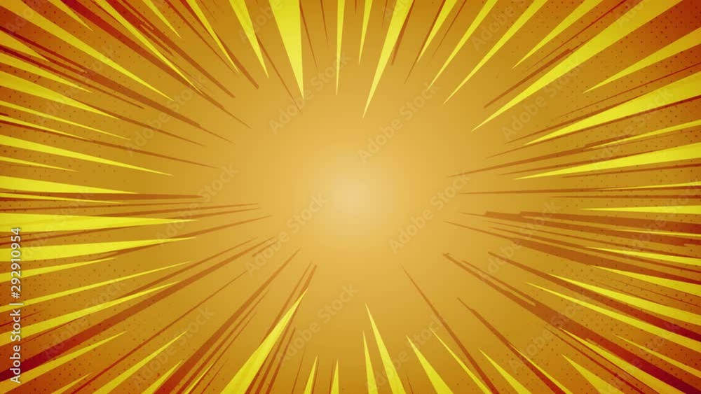 Comic Book Action Background With Light rays/ 4k animation of a comics or manga like background with halftone dots and dynamic sunbeams effects Comic Book Action Background With Light rays/ 4k animation of a comics or manga like background with halftone dots and dynamic sunbeams effects