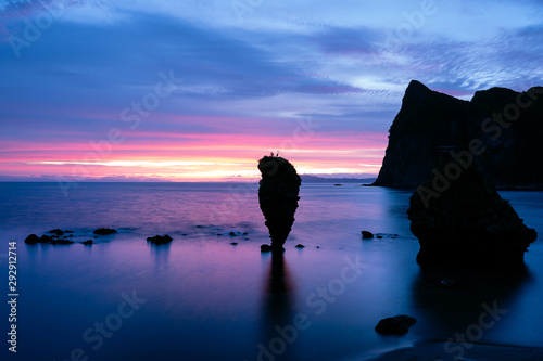 北海道恵比寿岩の朝の風景