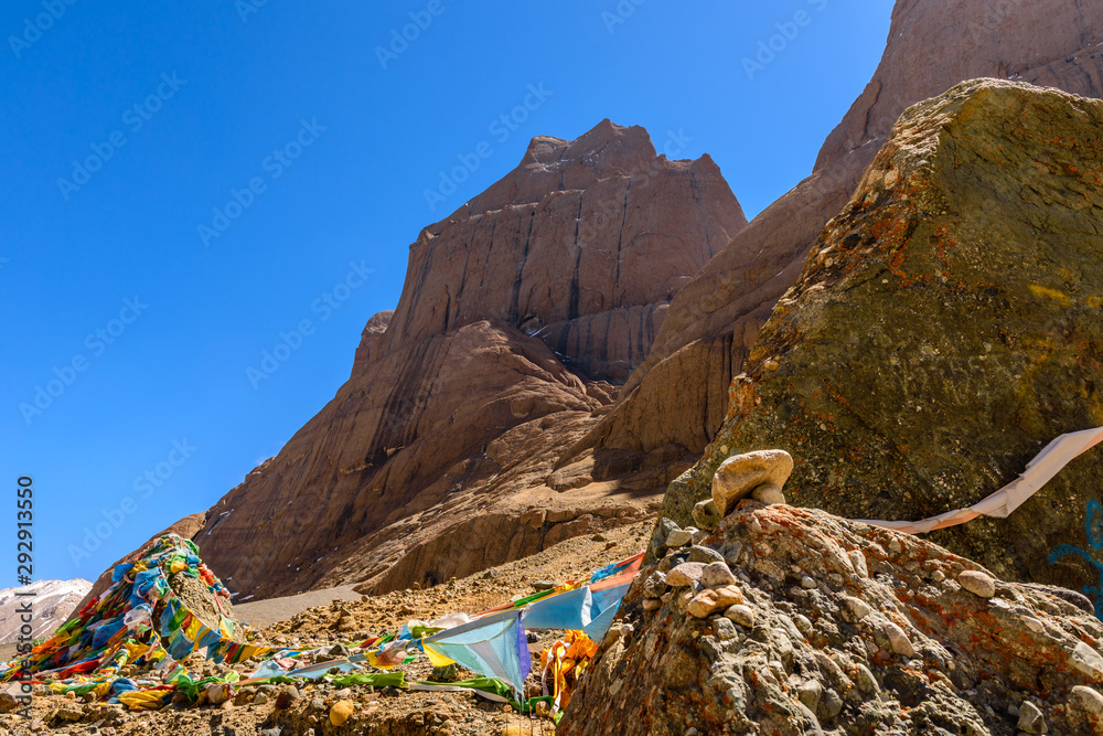 Rock near Kailash Mauntain - obrazy, fototapety, plakaty 