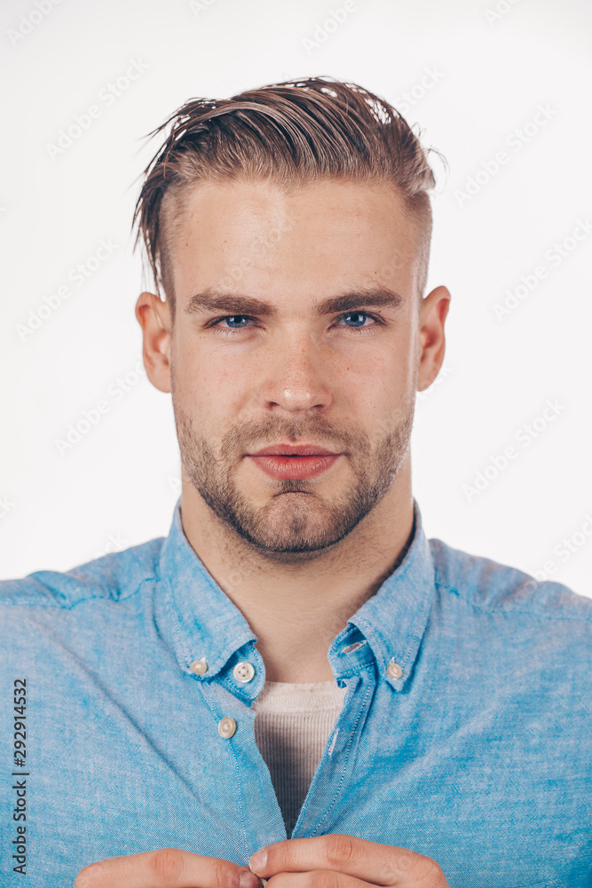 Obraz premium Man beard. Male. Man posing studio. PHoto. 