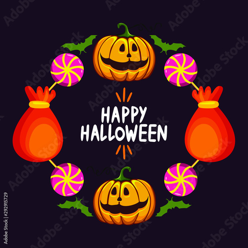 vector halloween pumpking with treatment
