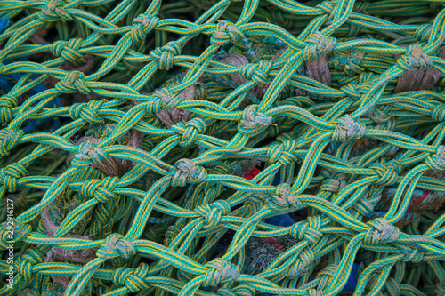 Close up of commercial fishing net