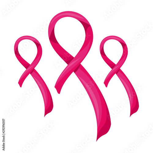 breast cancer ribbons on white background