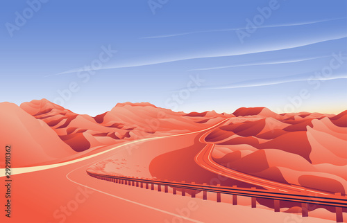 desert hill road landscape background