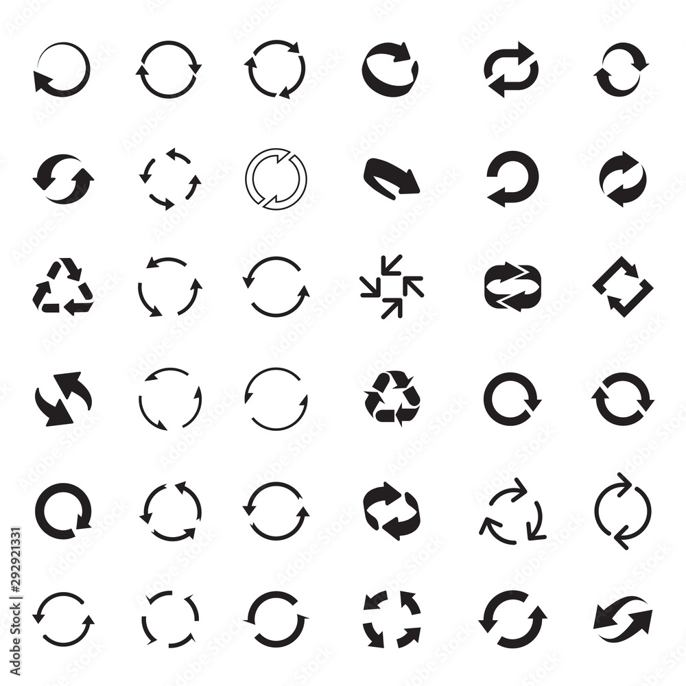Set of vector arrows for web. Outline Refresh and Reload arrows. COLLECTION OF ICONS. Set of vector arrows for web. Outline Refresh and Reload arrows. COLLECTION OF ICONS.