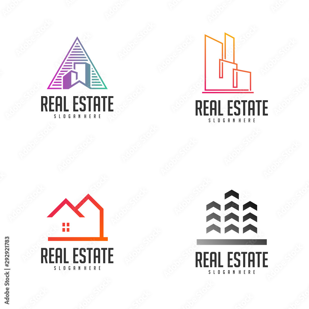 Set of Building Idea logo template, Modern City logo designs concept, Real Estate logo Vector Illustration Set of Building Idea logo template, Modern City logo designs concept, Real Estate logo Vector Illustration
