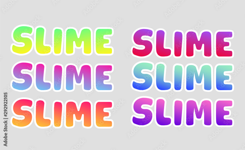 slime vector. slime logo gradient vector set.