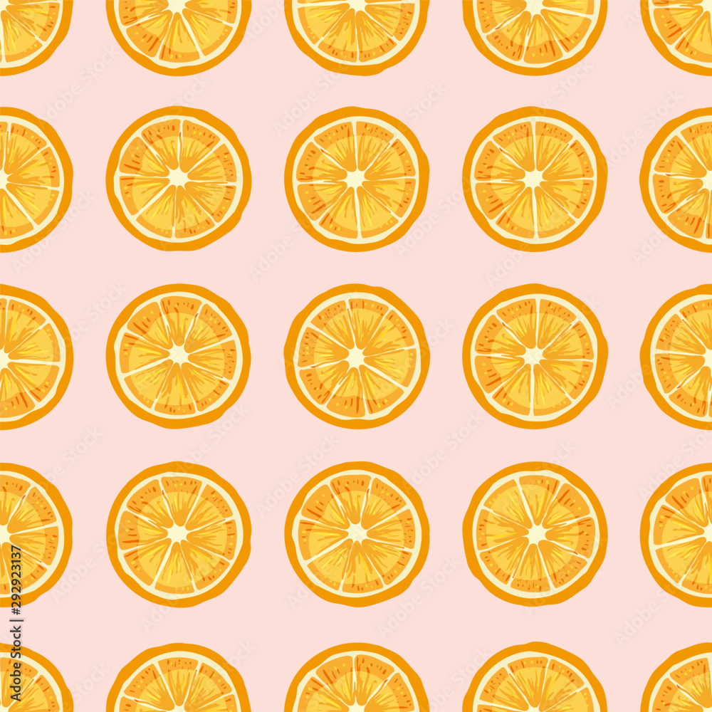 Citrus fruit slices hand drawn vector seamless pattern Citrus fruit slices hand drawn vector seamless pattern
