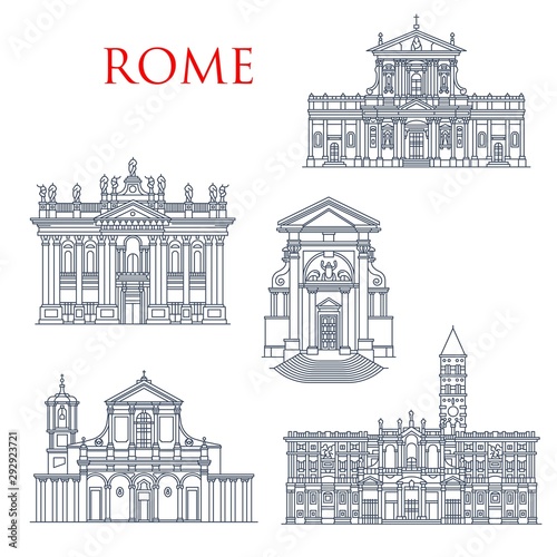 Rome famous buildings, architecture landmarks