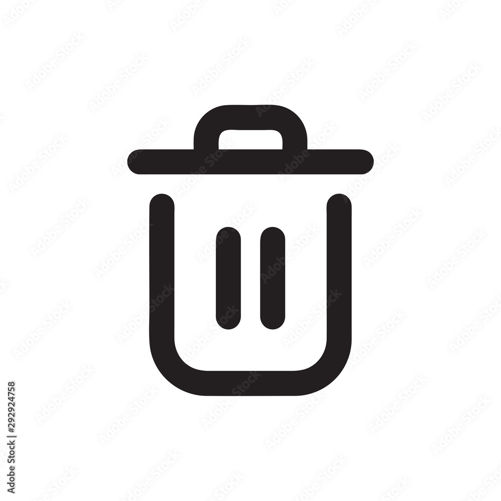 Delete vector icon, trash symbol. Simple, flat design for web or mobile app Delete vector icon, trash symbol. Simple, flat design for web or mobile app