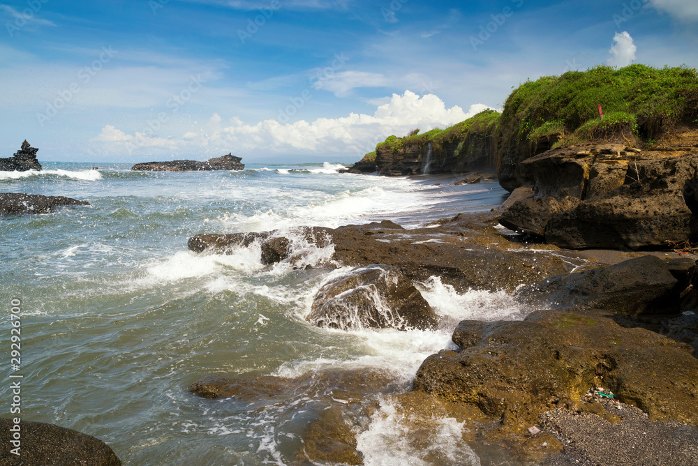 The coastline in Tanah Lot, Beraban, Bali, Indonesia