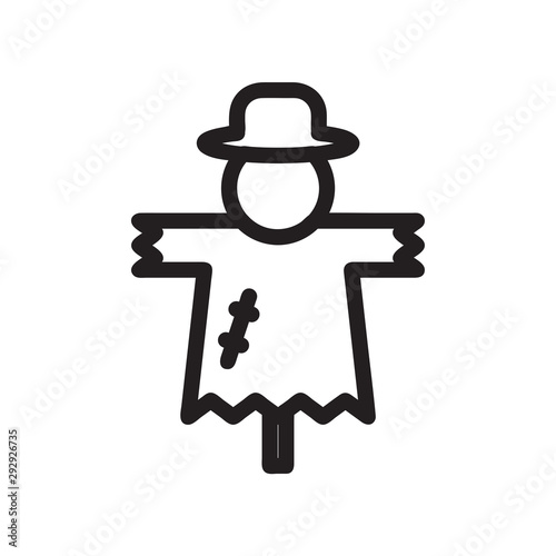 Scarecrow vector icon, halloween symbol. Simple, flat design for web or mobile app