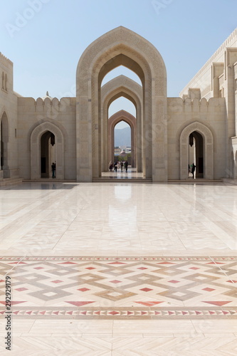 Middle east architecture,parts of Sultan Qaboos Grand Mosque in Muscat,Oman