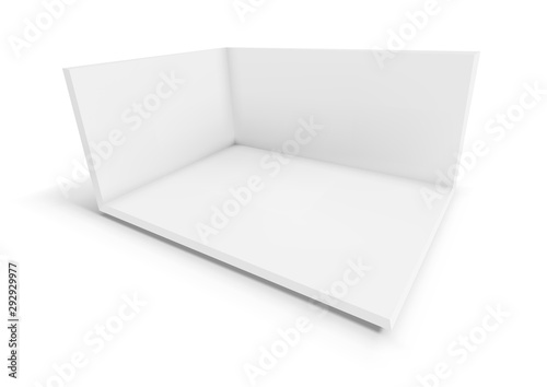 3D White Empty Promotional Event Show Room
