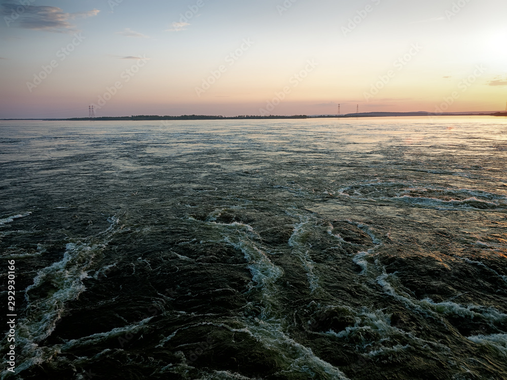 Downstream of the dam on the Volga river Stock Photo Adobe Stock