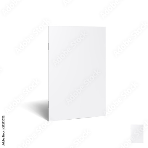 3D Standing Blank Clear White Brochure With Ssadow
