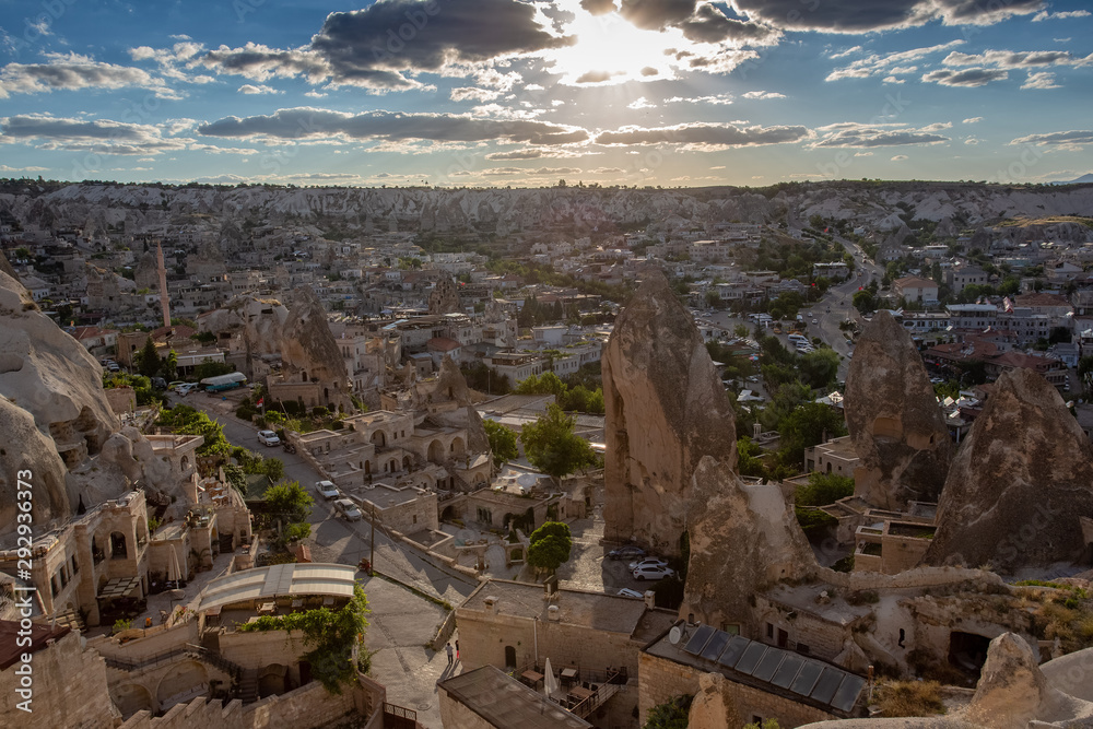 Amazing rocky landscape of Cappadocia in the morning